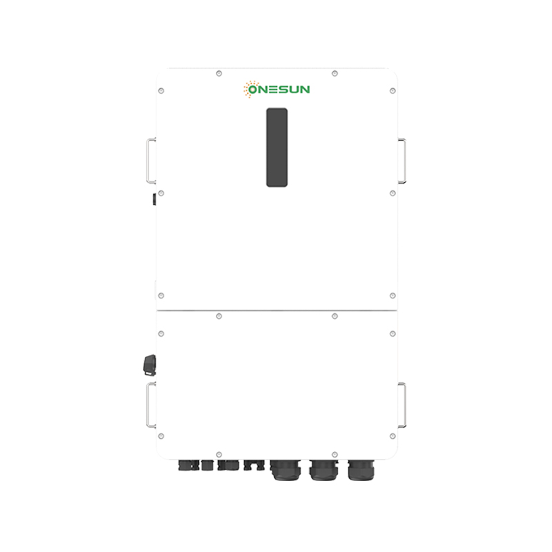 Onesun Factory Price 30KW 3 Phases Hybrid on Grid Solar Inverter for High Voltage Battery